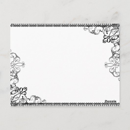 エレガントシャンデリアと花飾り表番号 ポストカード (裏面)