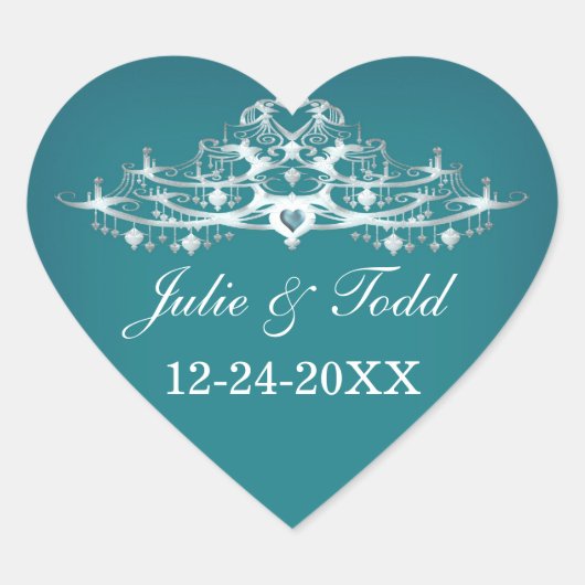 エレガントシャンデリア日付の保結婚存 ハートシール (正面)