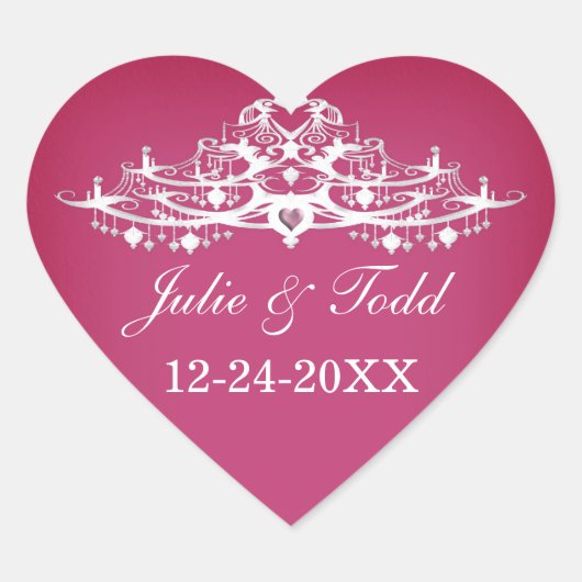 エレガントシャンデリア日付の保結婚存 ハートシール (正面)