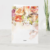 エレガントシャンパンとバラ婚約発表 カード (裏面)