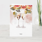 エレガントシャンパンとバラ婚約発表 カード (裏面)