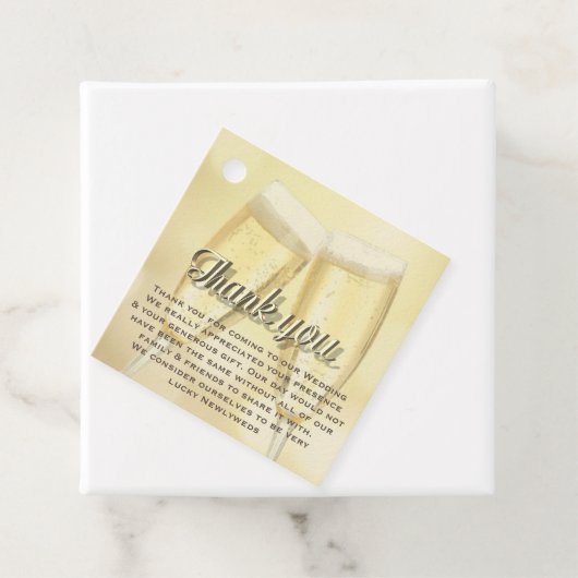 エレガントシャンパンのトースト結婚写真ありがとう フェイバータグ (インサイチュ)