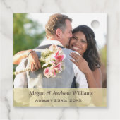 エレガントシャンパンのトースト結婚写真ありがとう フェイバータグ (裏面)