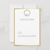 エレガントシャンパンアイボリーフローラスクリプトサンキュー サンキューカード (裏面)