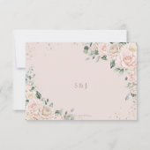 エレガントシャンパンアイボリー赤面バラフローラ結婚ズ 出欠カード (裏面)