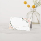 エレガントシャンパンアイボリー赤面結婚フローラ プレイスカード (正面)