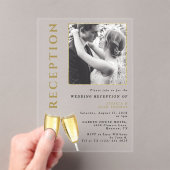 エレガントシャンパンウェディングレセプション アクリル招待状 (インサイチュ (ポータブル))