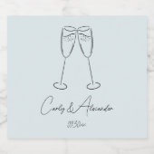 エレガントシャンパンガ結婚ラス婚約 スパークリングワインラベル (シングルラベル)