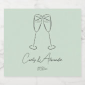 エレガントシャンパンガ結婚ラス婚約 スパークリングワインラベル (シングルラベル)