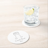 エレガントシャンパンガ結婚ラス婚約 ラウンドペーパーコースター (インサイチュ)