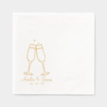 エレガントシャンパングラス結婚カクテル 箔ナプキン<br><div class="desc">祝はエレガント、この箔を押したナプキンとスタイルし結婚て、シャンパングラスをピカピカに輝く箔仕上げに、新郎新婦の名前と一緒にフィーチャー。カクテルアワー、ディナーテーブル、またはデザートバーに最適なナプキンパーソナライズされたは、特別な日に洗練されたtouchを追加する。</div>