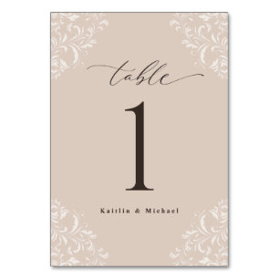エレガントシャンパンタンヴィンテージスモール結婚ズ テーブルナンバー