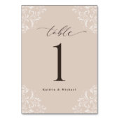 エレガントシャンパンタンヴィンテージスモール結婚ズ テーブルナンバー (裏面)