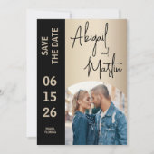 エレガントシャンパンブラック2フォト結婚ズ セーブザデート (正面)