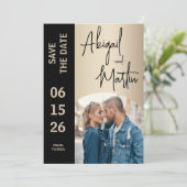 エレガントシャンパンブラック2フォト結婚ズ セーブザデート (スタンド正面)