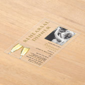 エレガントシャンパンリハーサルディナー アクリル招待状 (レイダウン)