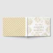 エレガントシャンパン金ゴールドフローラピー結婚ーニ ゲストブック (全面)