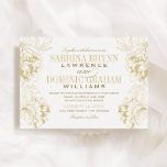 エレガントシャンパン金ゴールドフローラピー結婚ーニ 招待状<br><div class="desc">シャンパエレガントン、アンティーク金ゴールド、白い配色のロマンチックな牡丹結婚式招待状デザイン。</div>