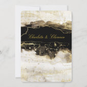 エレガントシャンパン金ゴールド白黒ラグジュアリー結婚ズ 招待状 (裏面)