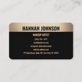 エレガントシャンパン金ゴールド&ブラックビジネスカード 名刺 (裏面)