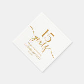 エレガントシャンパン15周年結婚記念日 スタンダードカクテルナプキン (角)