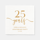 エレガントシャンパン25結婚周年 スタンダードカクテルナプキン (正面)