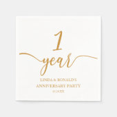 エレガントシャンパ結婚ン1周年記念 スタンダードカクテルナプキン (正面)