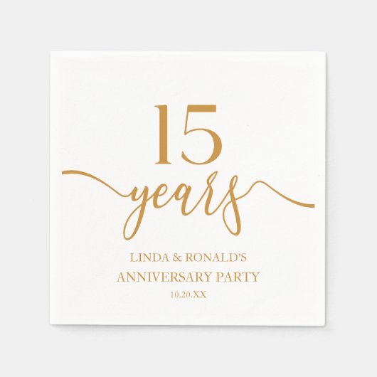 エレガントシャンパ結婚ン15周年 スタンダードカクテルナプキン (正面)