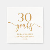 エレガントシャンパ結婚ン30周年 スタンダードカクテルナプキン (正面)