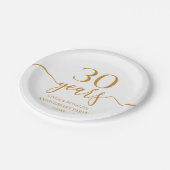 エレガントシャンパ結婚ン30周年 ペーパープレート (アングル)
