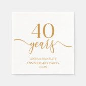 エレガントシャンパ結婚ン40周年 スタンダードカクテルナプキン (正面)