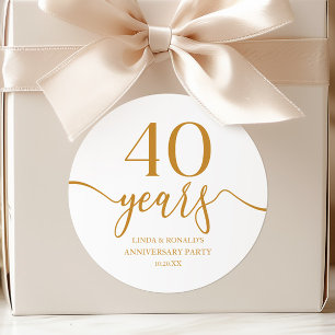 エレガントシャンパ結婚ン40周年 ラウンドシール