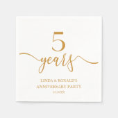 エレガントシャンパ結婚ン5周年 スタンダードカクテルナプキン (正面)