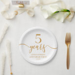 エレガントシャンパ結婚ン5周年 ペーパープレート<br><div class="desc">ミニマエレガントリストのシャンパン5周年記念紙結婚プレート!</div>