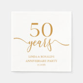 エレガントシャンパ結婚ン50周年 スタンダードカクテルナプキン (正面)