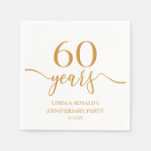 エレガントシャンパ結婚ン60周年 スタンダードカクテルナプキン (正面)