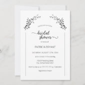 エレガントシルエ葉ットブライダルシャワー 招待状 (正面)
