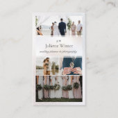 エレガントシルク真珠のコラージュ写真 名刺 (正面)