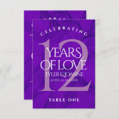 エレガントシルク結婚12周年記念テーブルカード サンキューカード (正面/裏面)