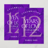 エレガントシルク結婚12周年記念テーブルカード サンキューカード (正面/裏面)