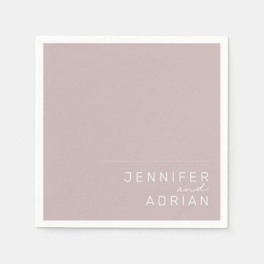 エレガントシルバミニマルッモダンク結婚のナプキン スタンダードカクテルナプキン (正面)
