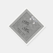 エレガントシルバーとスタイリッシュグリッター結婚ズ スタンダードカクテルナプキン (角)