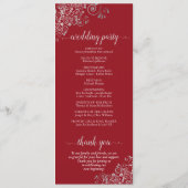 エレガントシルバーキュールオンクリムゾンレッドシンプル結婚ズ プログラム (裏面)