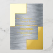 エレガントシルバークラッシーモダングレグジュアリー結婚ズ金ゴールド 箔招待状 (正面)