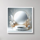 エレガントシルバーグレイフローラ演目モダン順 キャンバスプリント (正面)