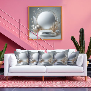 エレガントシルバーグレイフローラ演目モダン順 キャンバスプリント