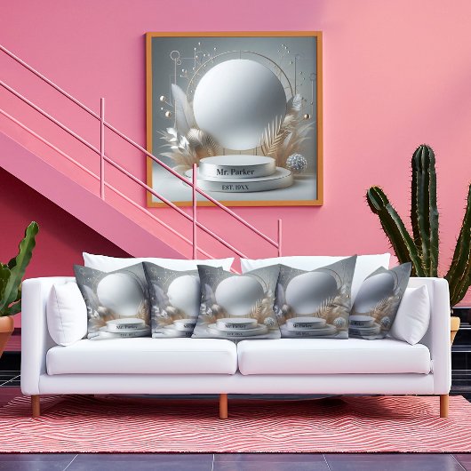 エレガントシルバーグレイフローラ演目モダン順 キャンバスプリント