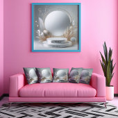 エレガントシルバーグレイフローラ演目モダン順 キャンバスプリント