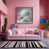 エレガントシルバーグレイフローラ演目モダン順 キャンバスプリント