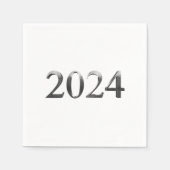 エレガントシルバーグレイ新年2024 スタンダードカクテルナプキン (正面)